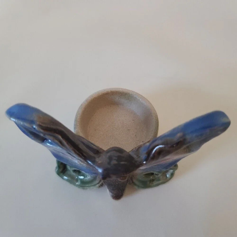Butterfly Candle Tea Light Ceramic Glazed Holder